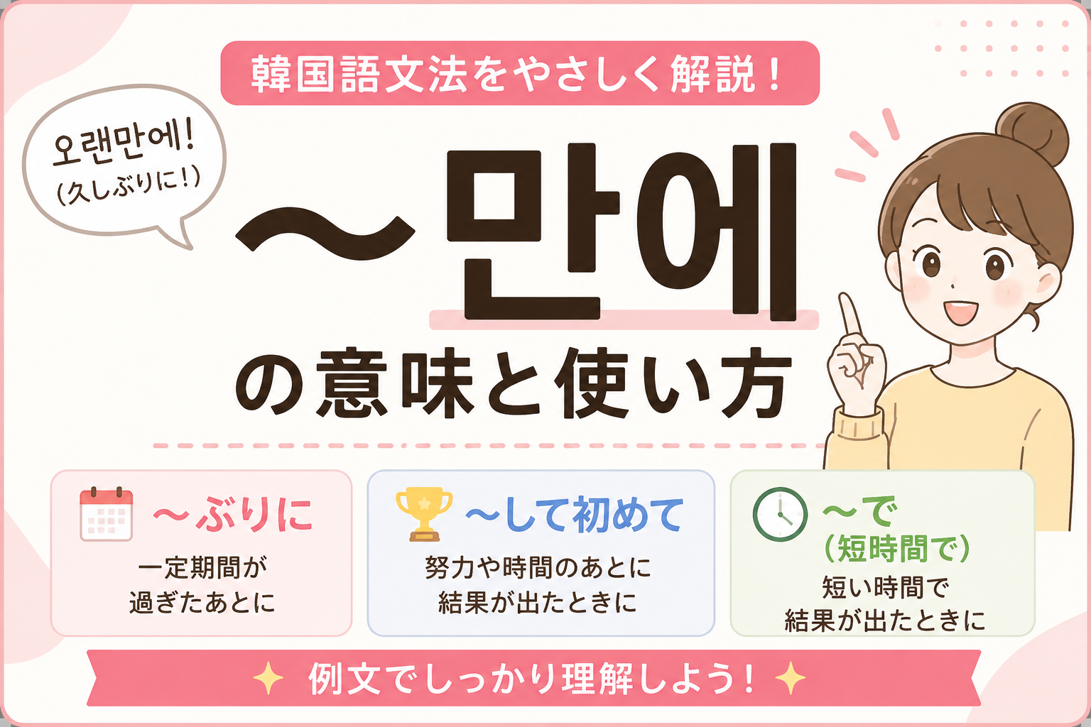 韓国語　文法 〜만에　〜ぶりに